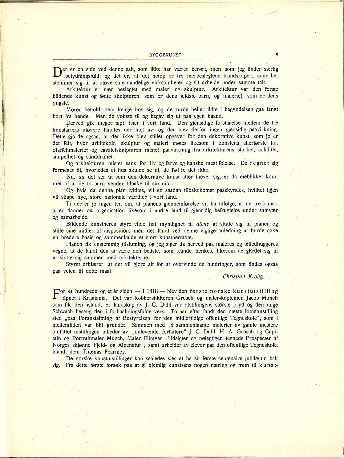 Det første nummeret av Byggekunst