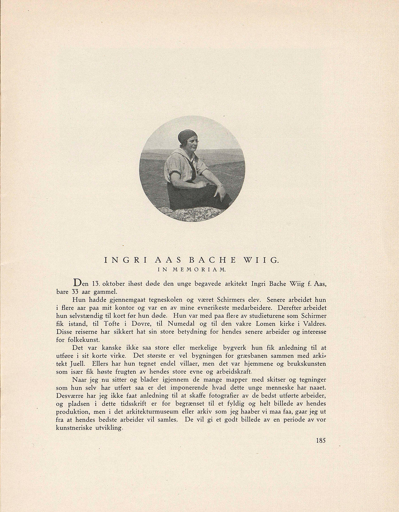 Ingri Aas Bache Wiig in memoriam