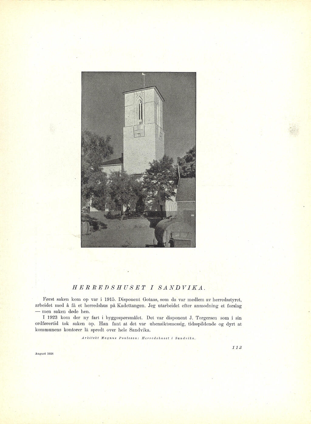 Herredshuset i Sandvika - OLD - Arkitektur N