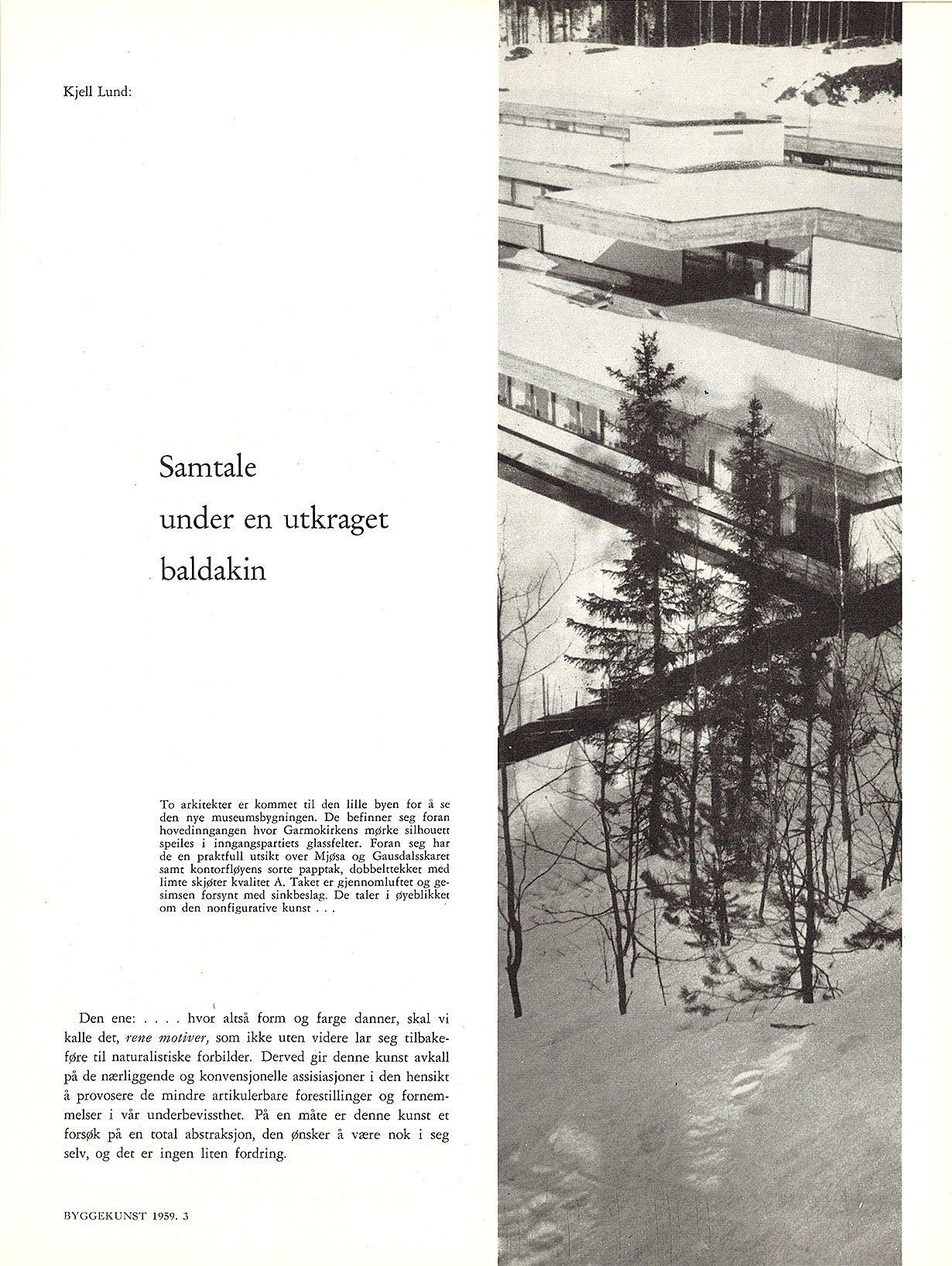 Samtale under en utkraget baldakin