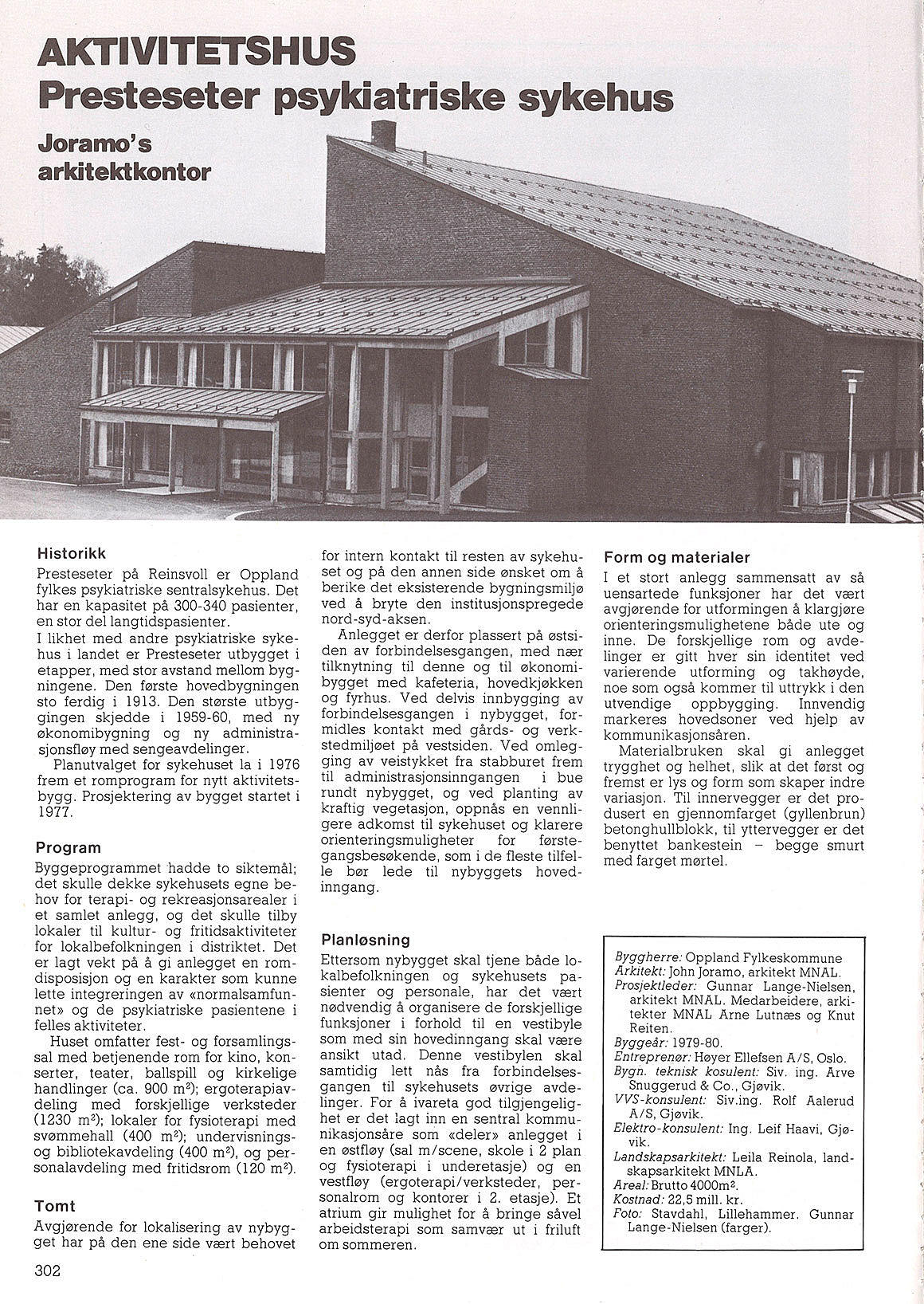 Aktivitetshus, Presteseter psykiatriske sykehus