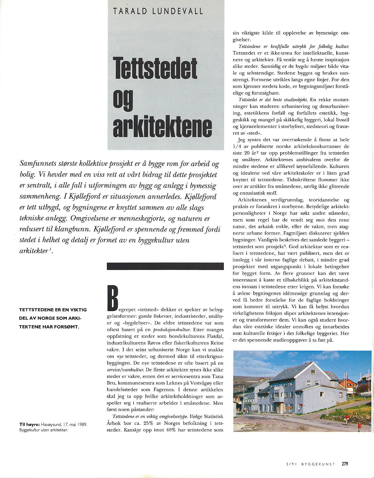 Tettstedet og arkitektene