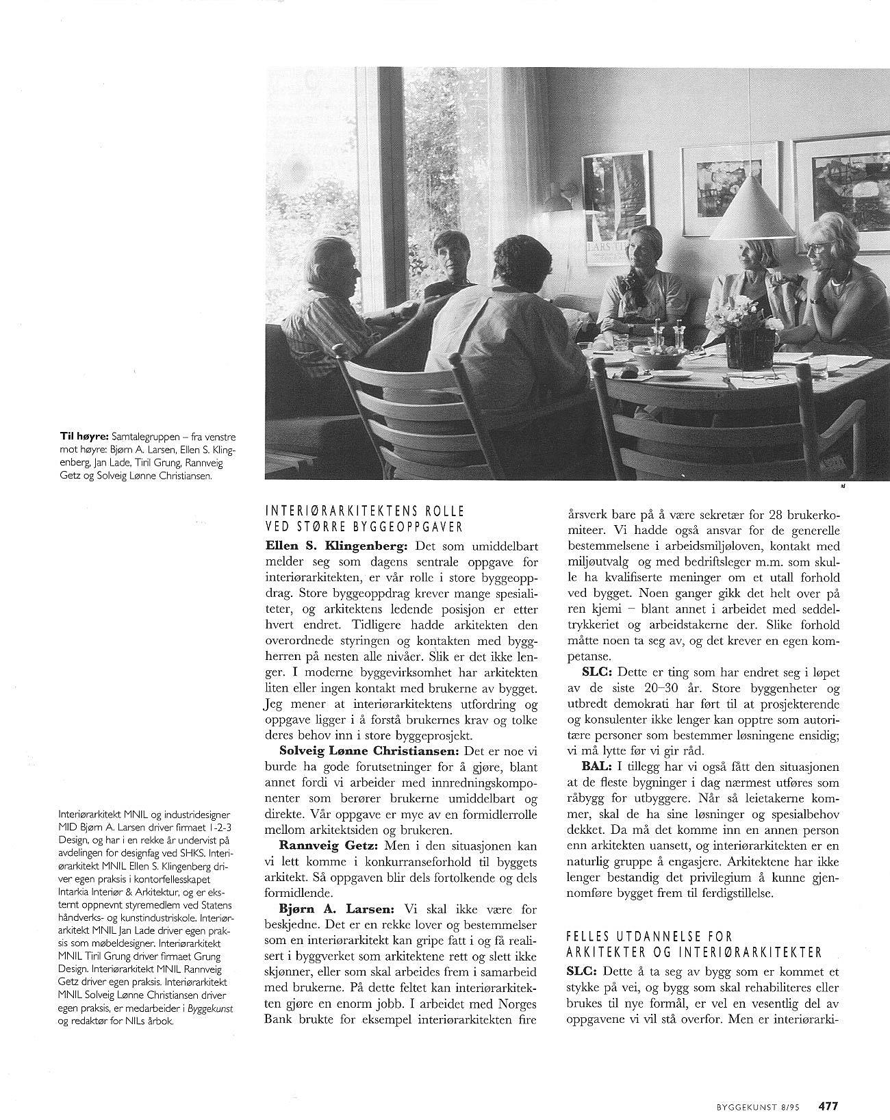 Utdannelsen av interiørarkitekter er arkitektfagets ansvar