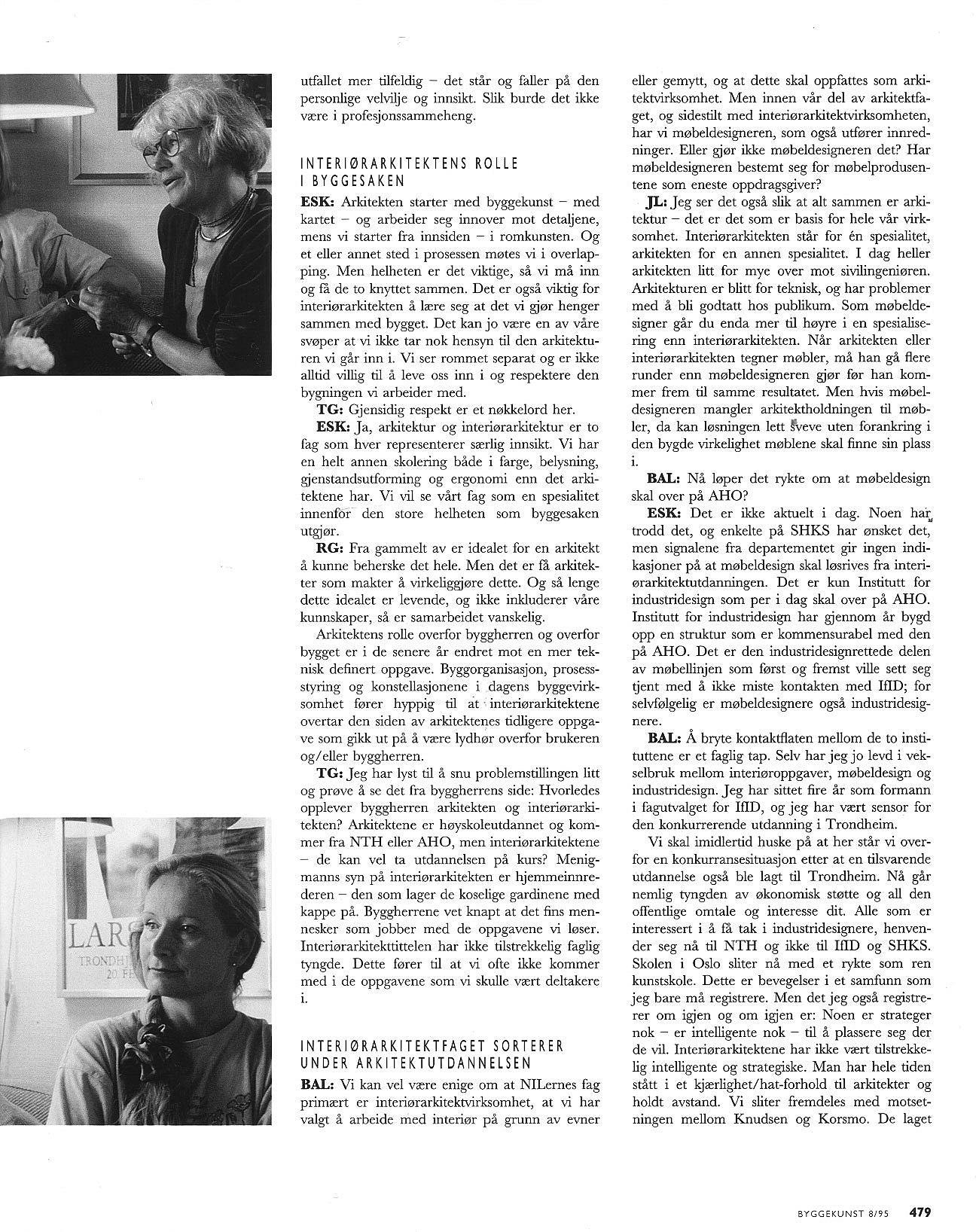 Utdannelsen av interiørarkitekter er arkitektfagets ansvar