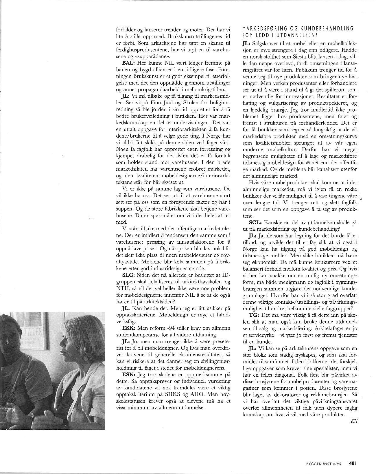 Utdannelsen av interiørarkitekter er arkitektfagets ansvar