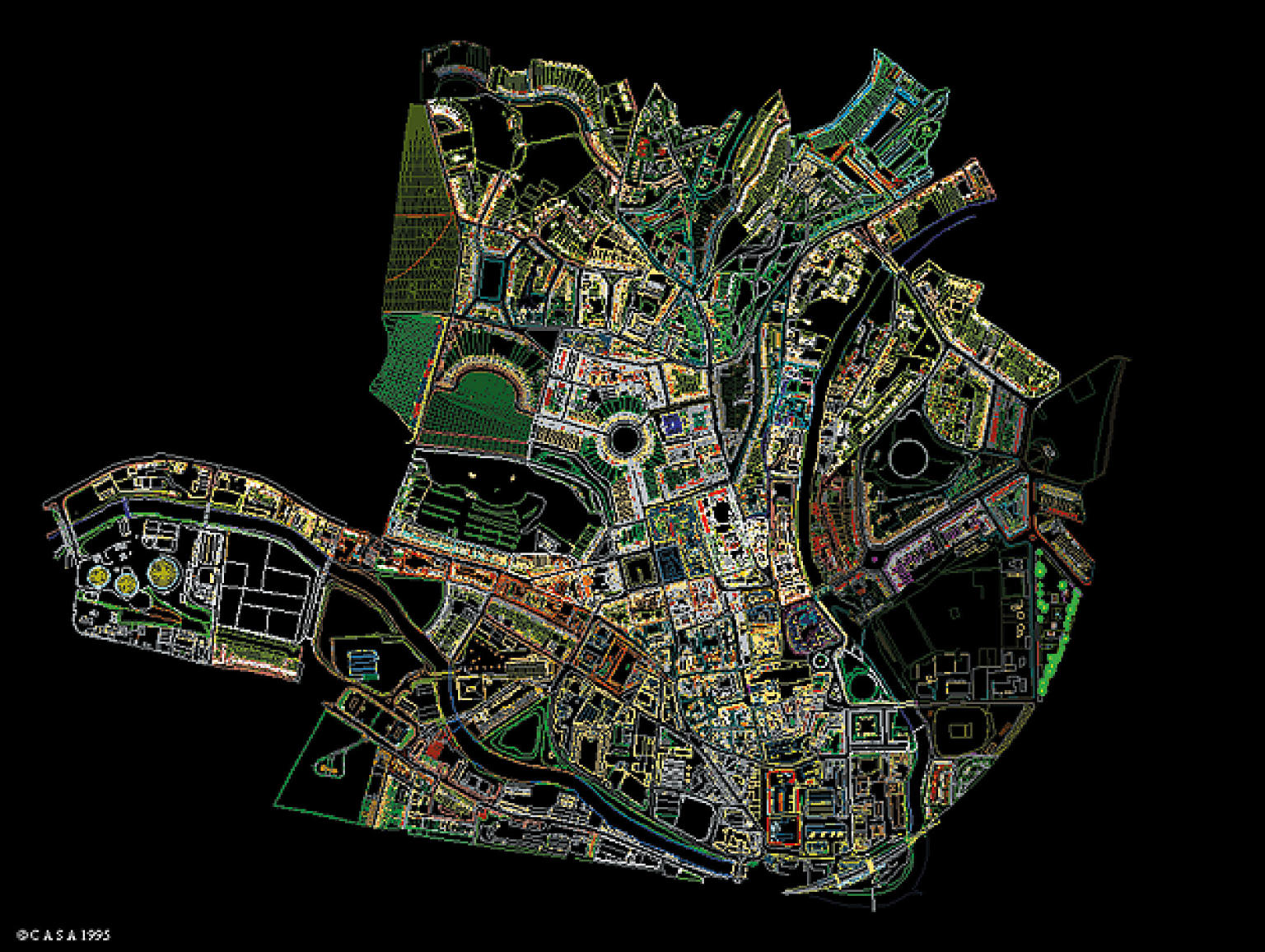 Fig. 8: Bilder hentet fra digital modell av byen Bath i England. CASA, Alen Day m.fl. Bath University. Internettadresse: http:/www.bath.ac.uk/Centres/CASA