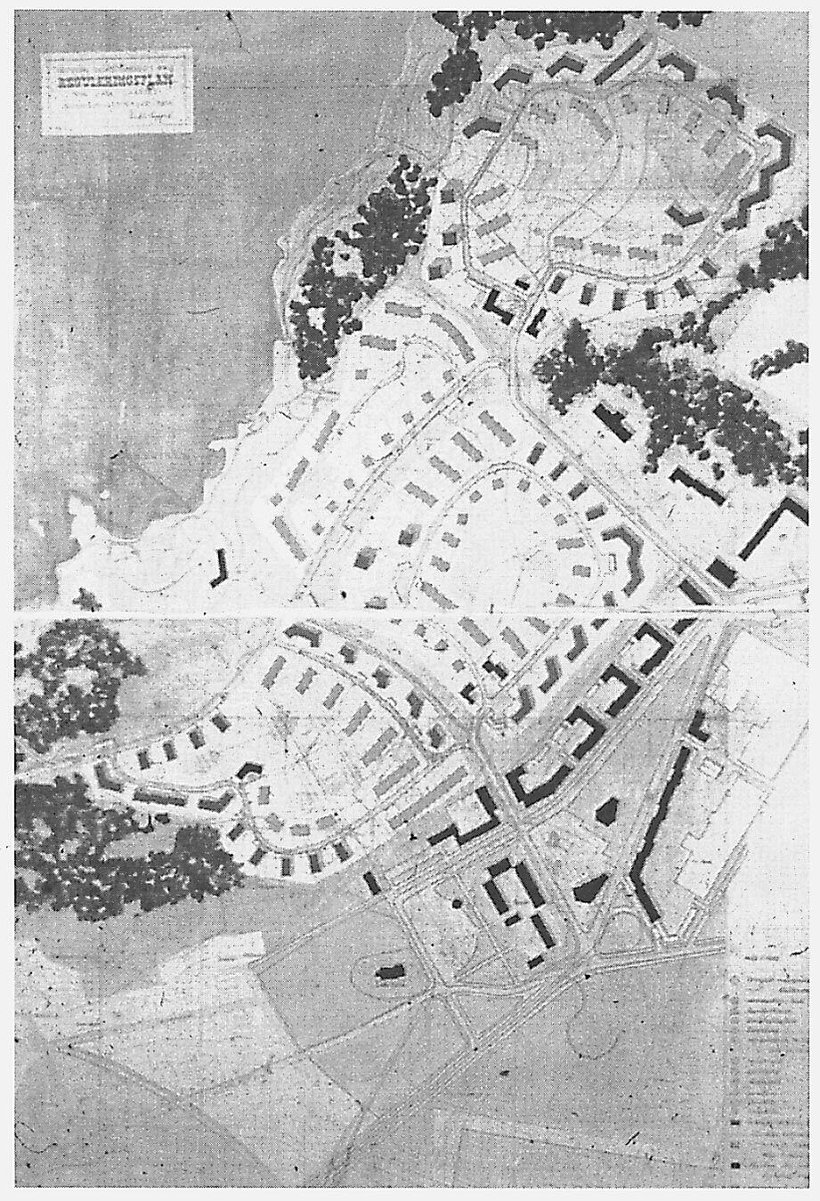 Unnleiv Bergsgard: Bebyggelsesplan for et område på Lade, 1951 (på BK III under prof. Sverre Pedersen).