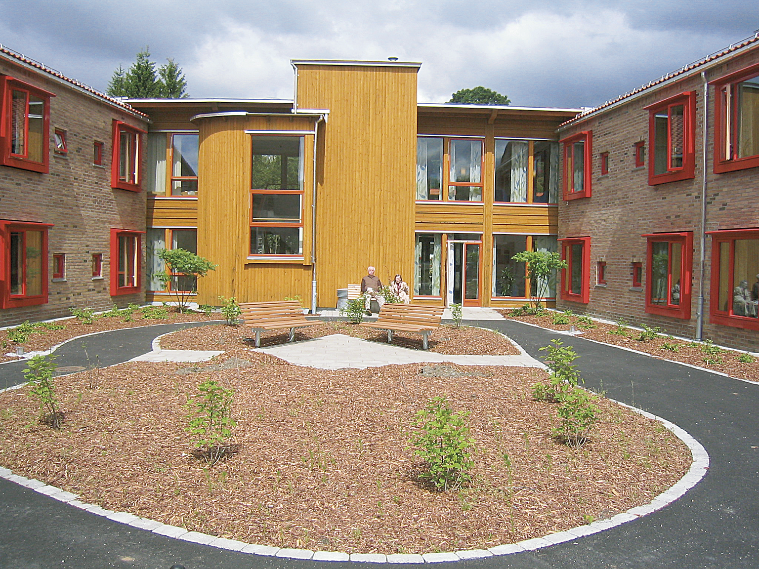 Gårdsrom mellom boenhetene.