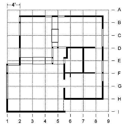 Plan av Panel-Post-systemet i Schindlers Schindler Shelters. Tegning av Jin-Ho Park.
Foto: Tegning nr 2589 fra the R. M. Schindler archive, architecture & design collection, university art museum, university of California, Santa Barbara (med tillatelse fra Jin-Ho Park).