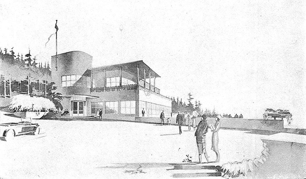 Lars Backers perspektivtegning fra konkurransen i 1925.