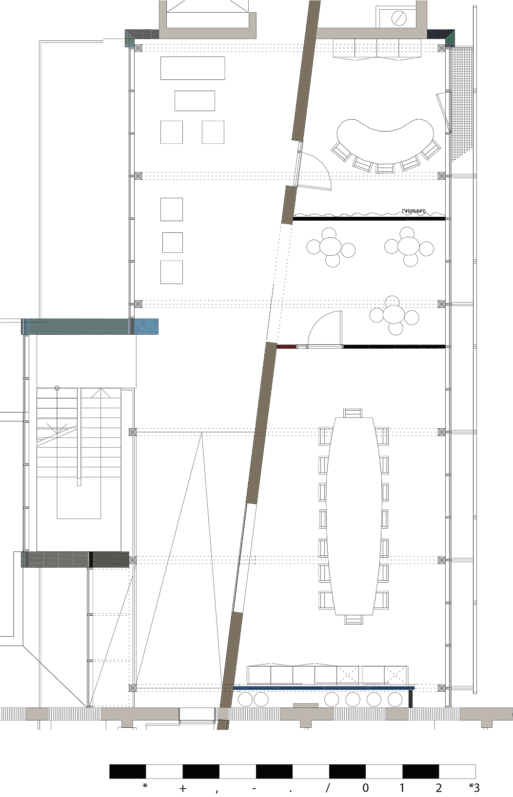 Detaljplan av det nye mellombygget.