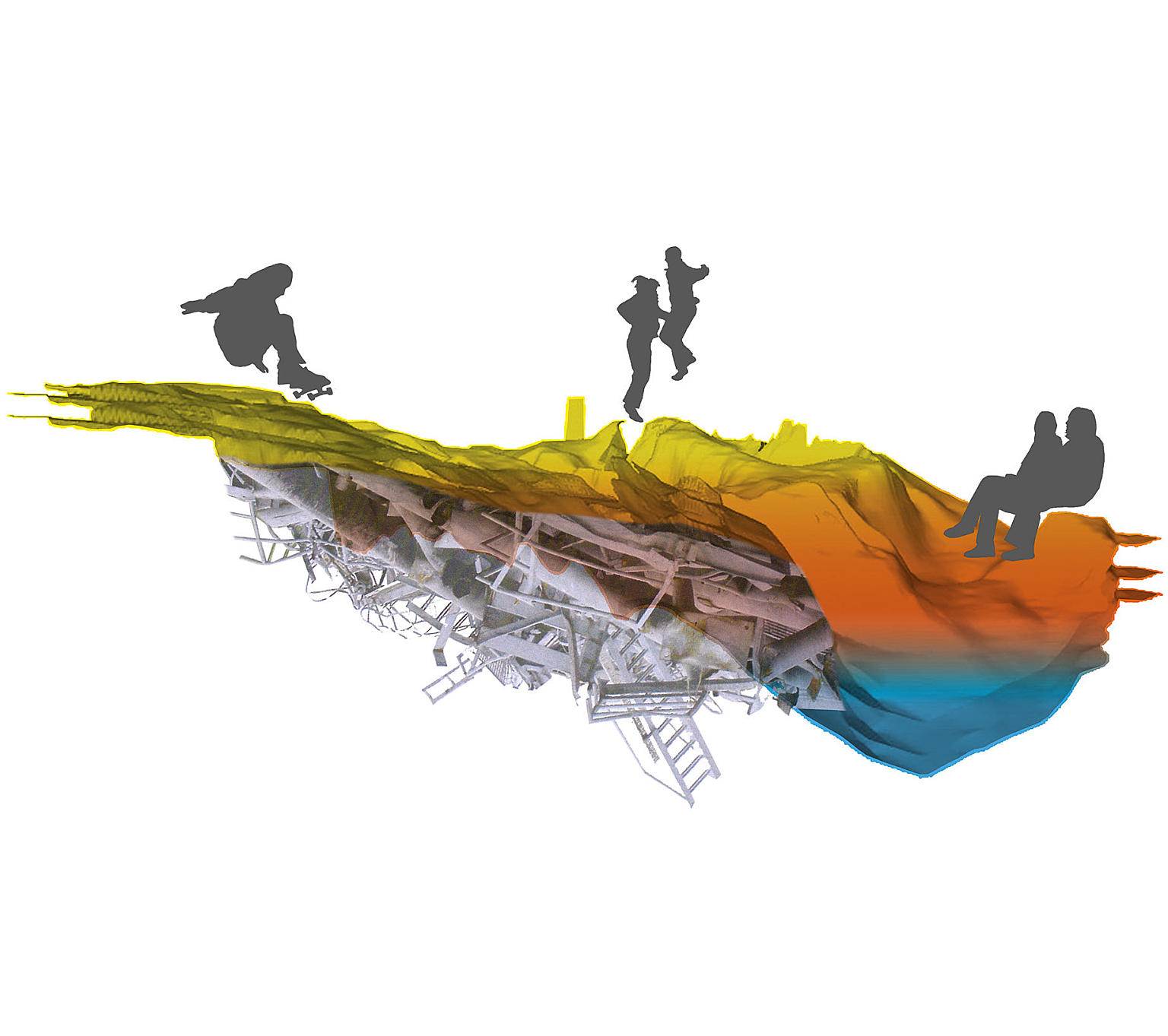 Parken er formet med utgangspunkt i de sedimentære lagene i gass- og oljereservoaret Troll i målestokk 1:500. Foto: helen & hard