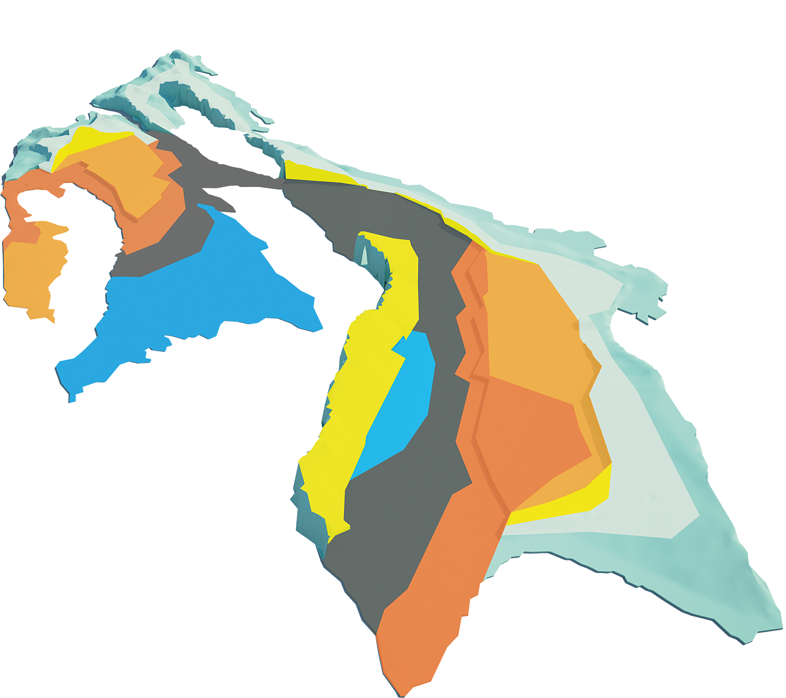 Fig. 2. Sedimentlagene har ulike programmer.