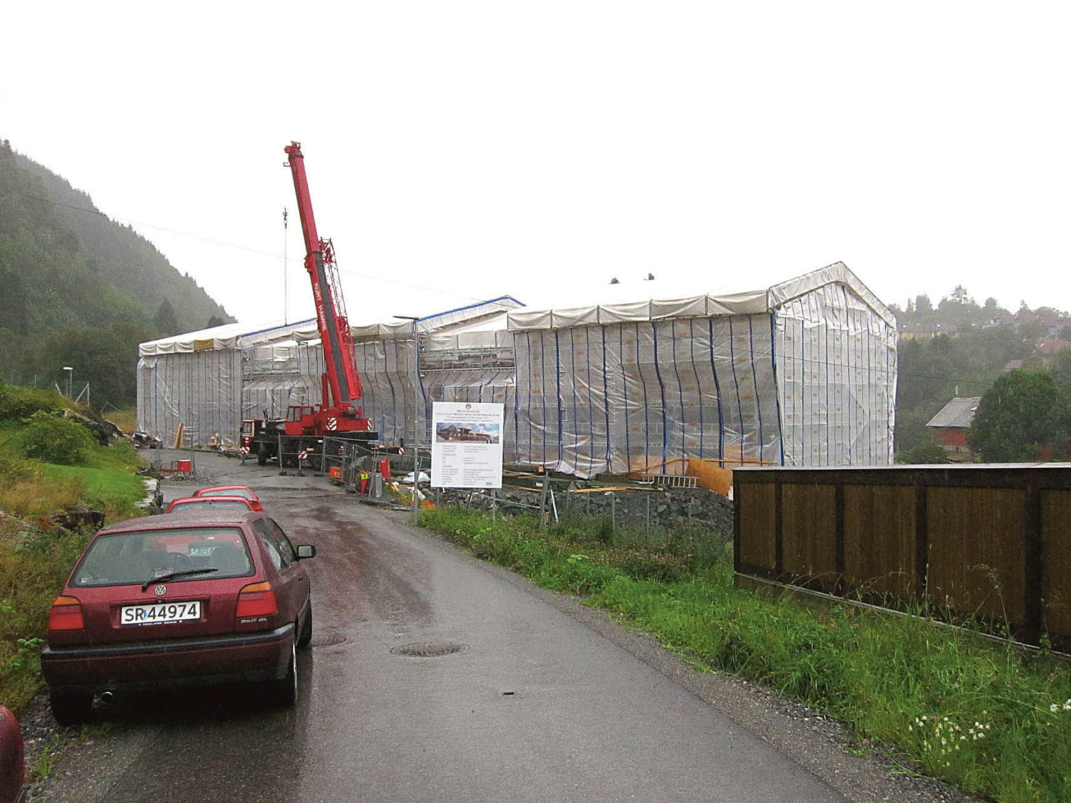 Rubbhall under bygging. Rådalslien omsorgsboliger bygges i massivtre og med passivhusstandard, Arkitektgruppen Cubus.