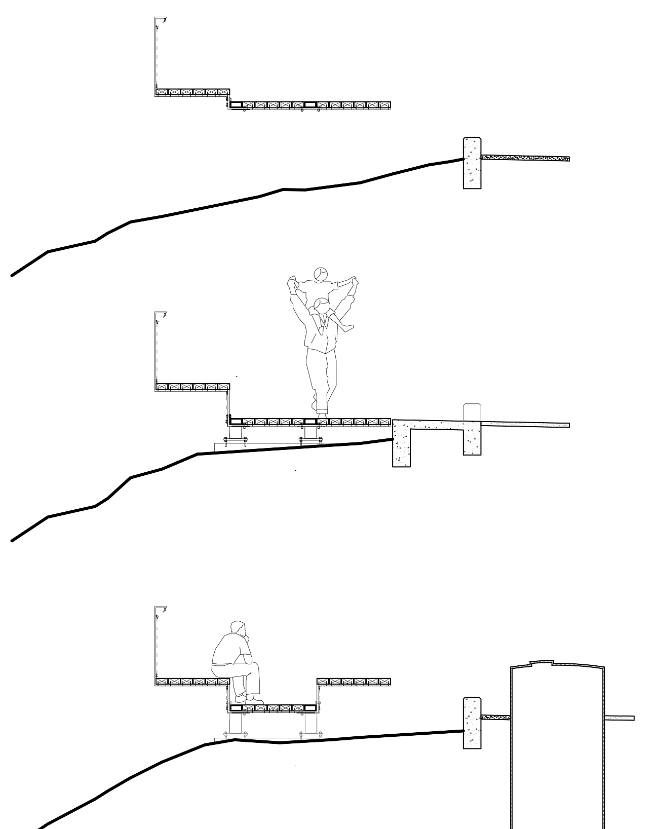 Snitt gjennom konstruksjonen.