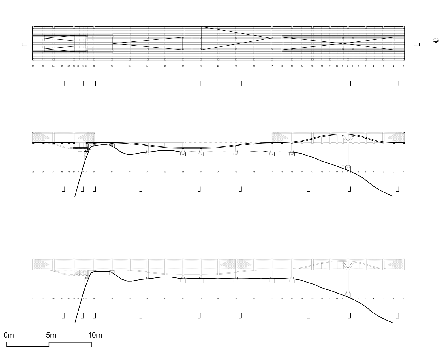 Langsnitt og oppriss.