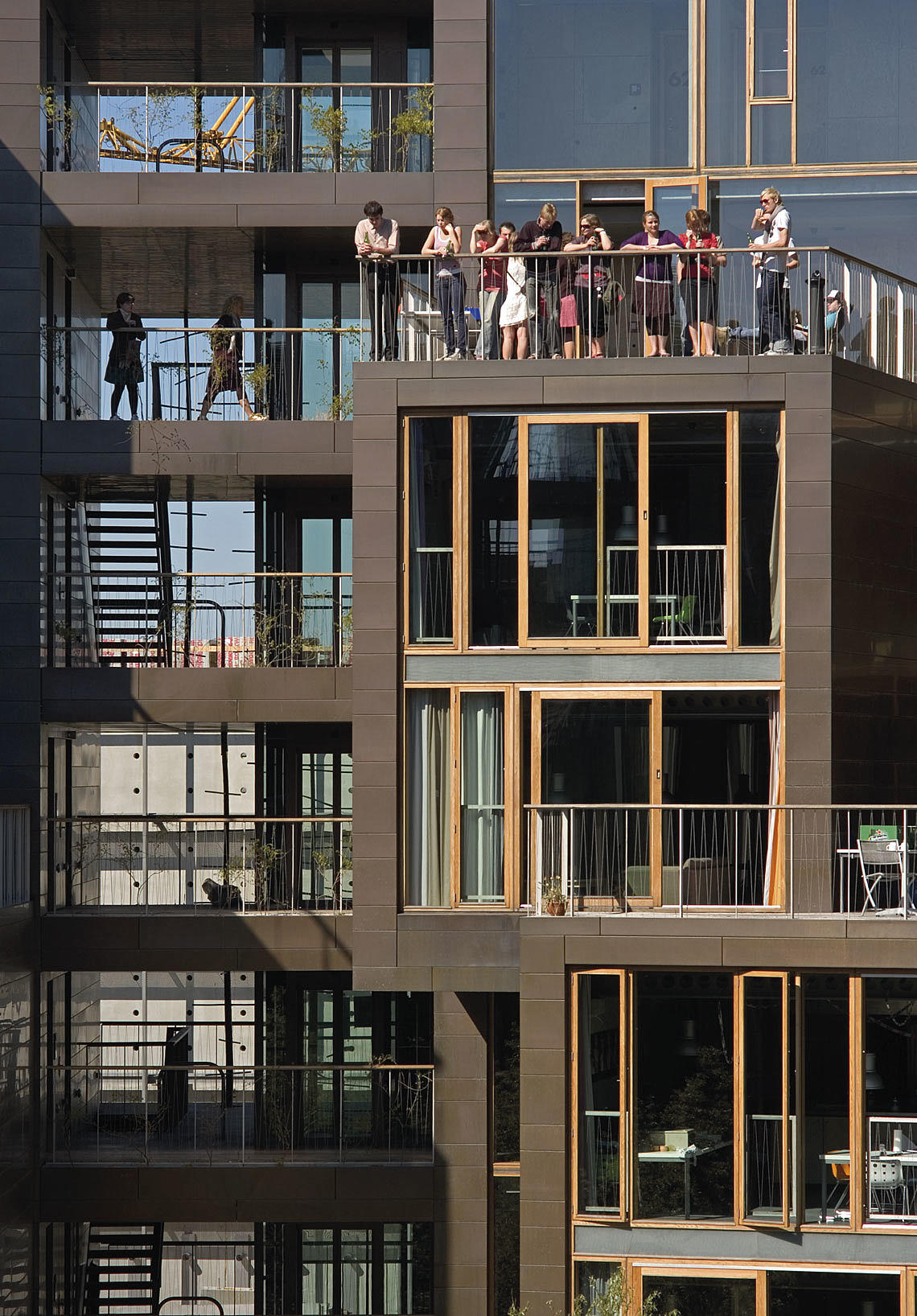 Tietgenkollegiet, København. Fellesrommene vender inn mot gården, så man alltid kan se hvor det er fest... Foto: Lundgaard & Tranberg