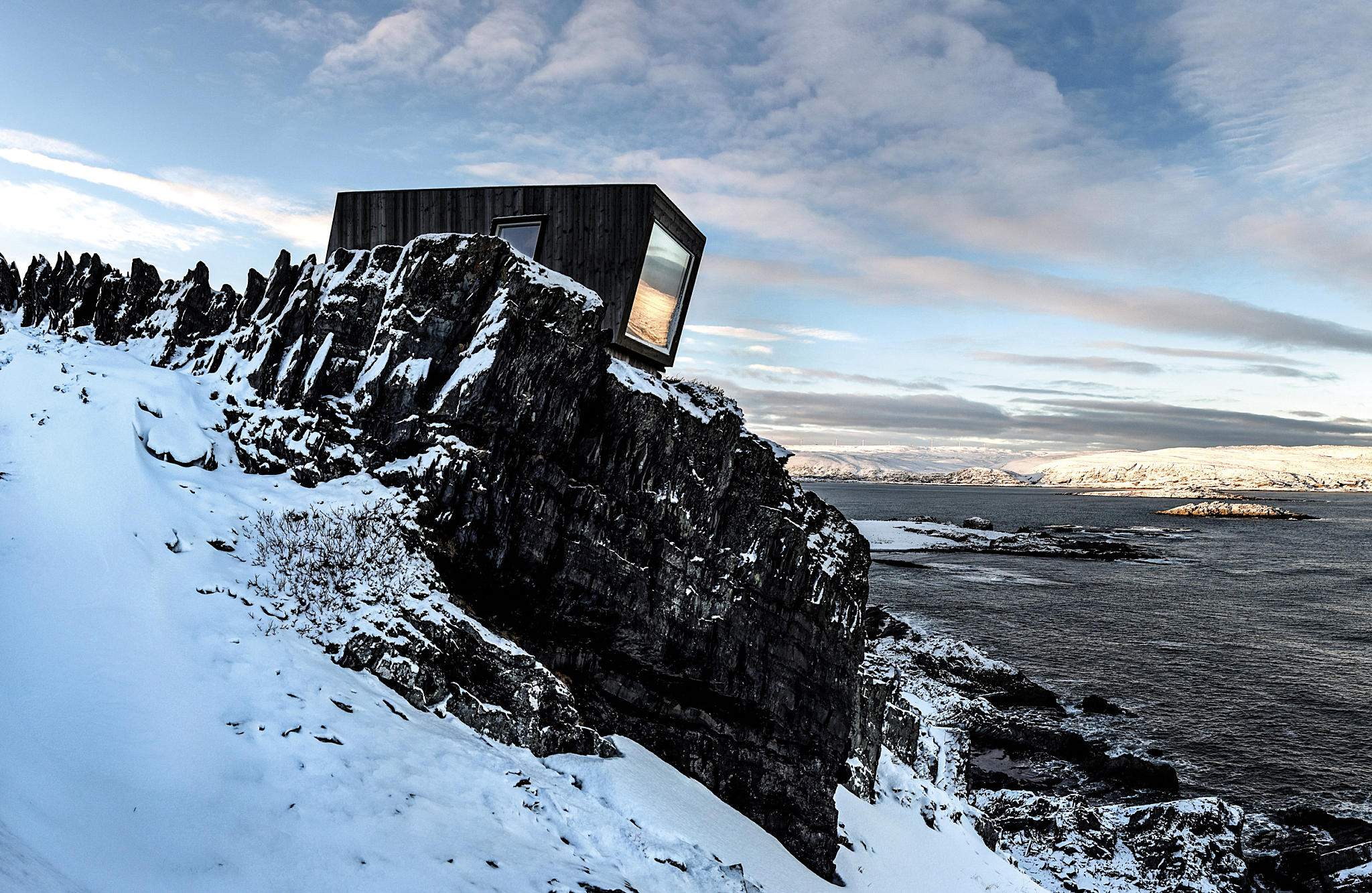 Fugleskjul / utsiktsrom, Kongsfjord. Biotope Arkitekter, 2014. Foto: Tormod Amundsen, Biotope