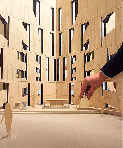 Modell av kirkerommet.