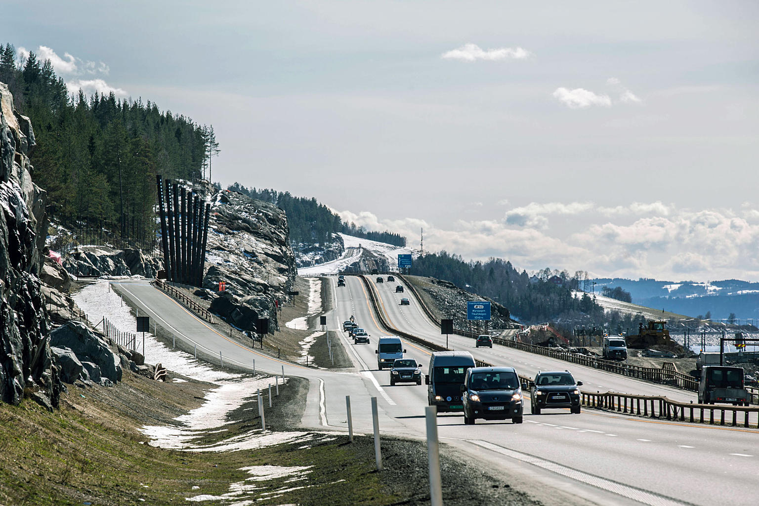 Avkjøringen ut av nordgående rasteplass.