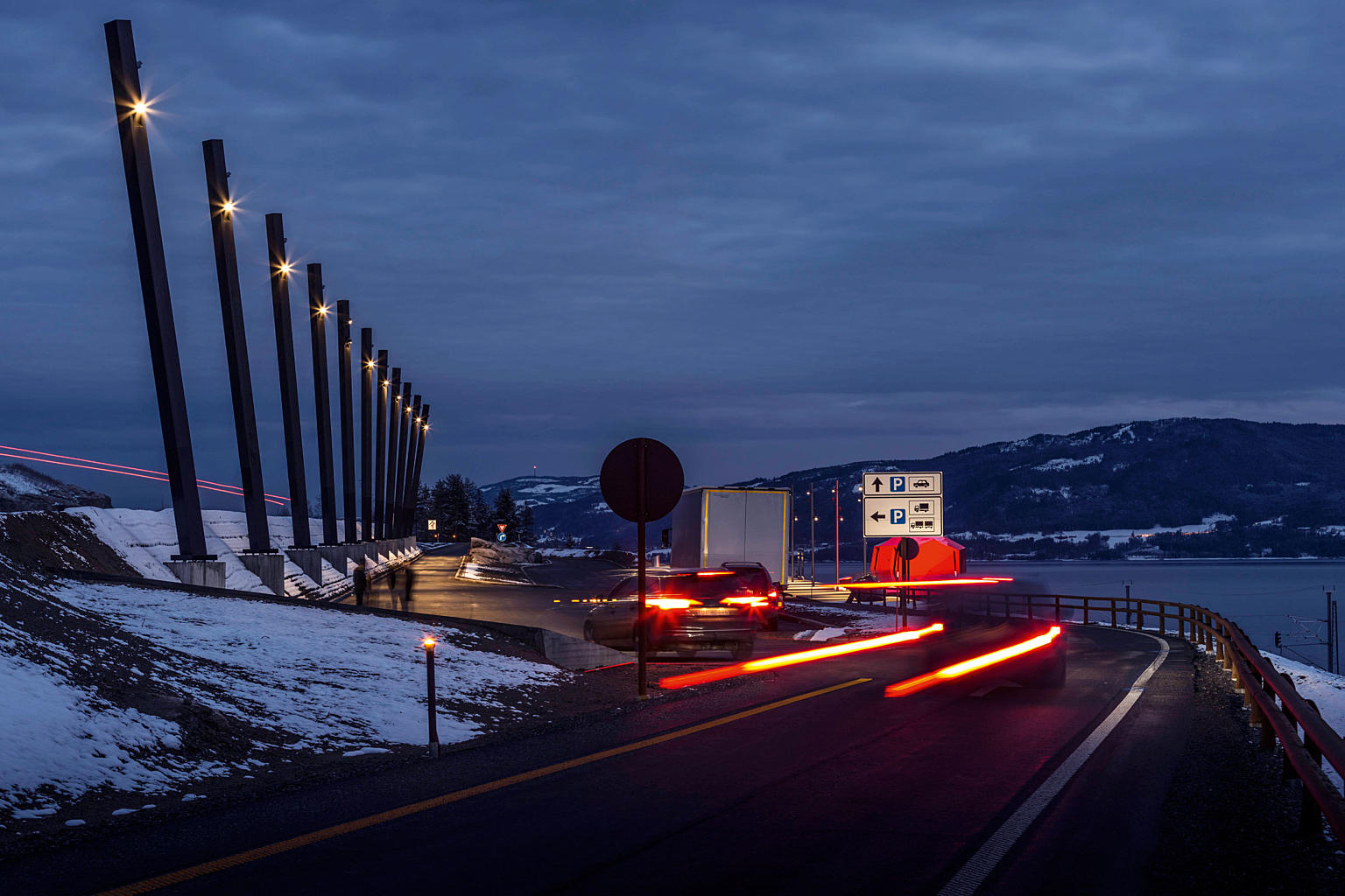 Sydgående rasteplass.