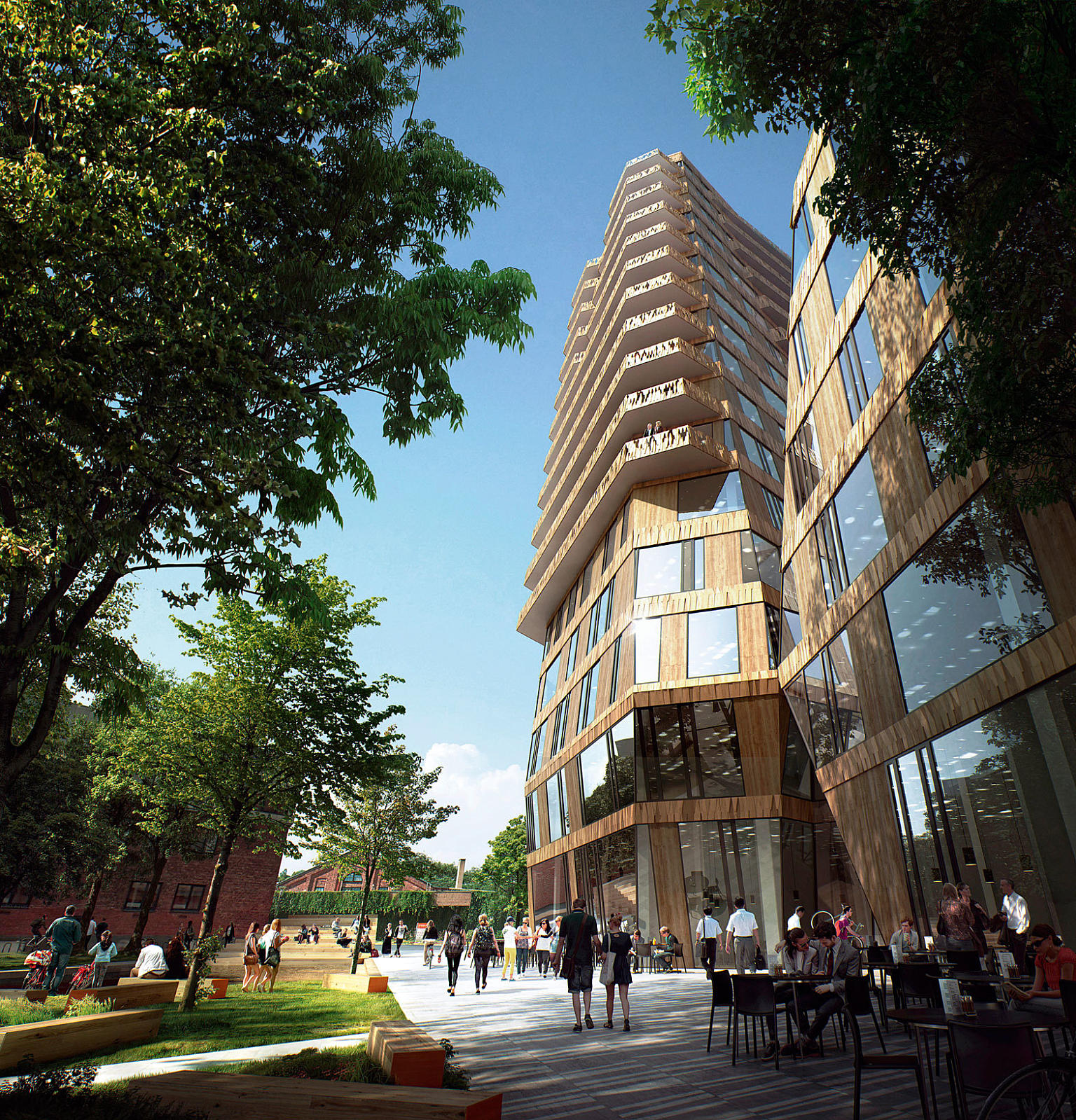 Gullhaug torg 2, Oslo. Snøhetta. FutureBuilt forbildeprosjekt. Foto: Snøhetta / MIR