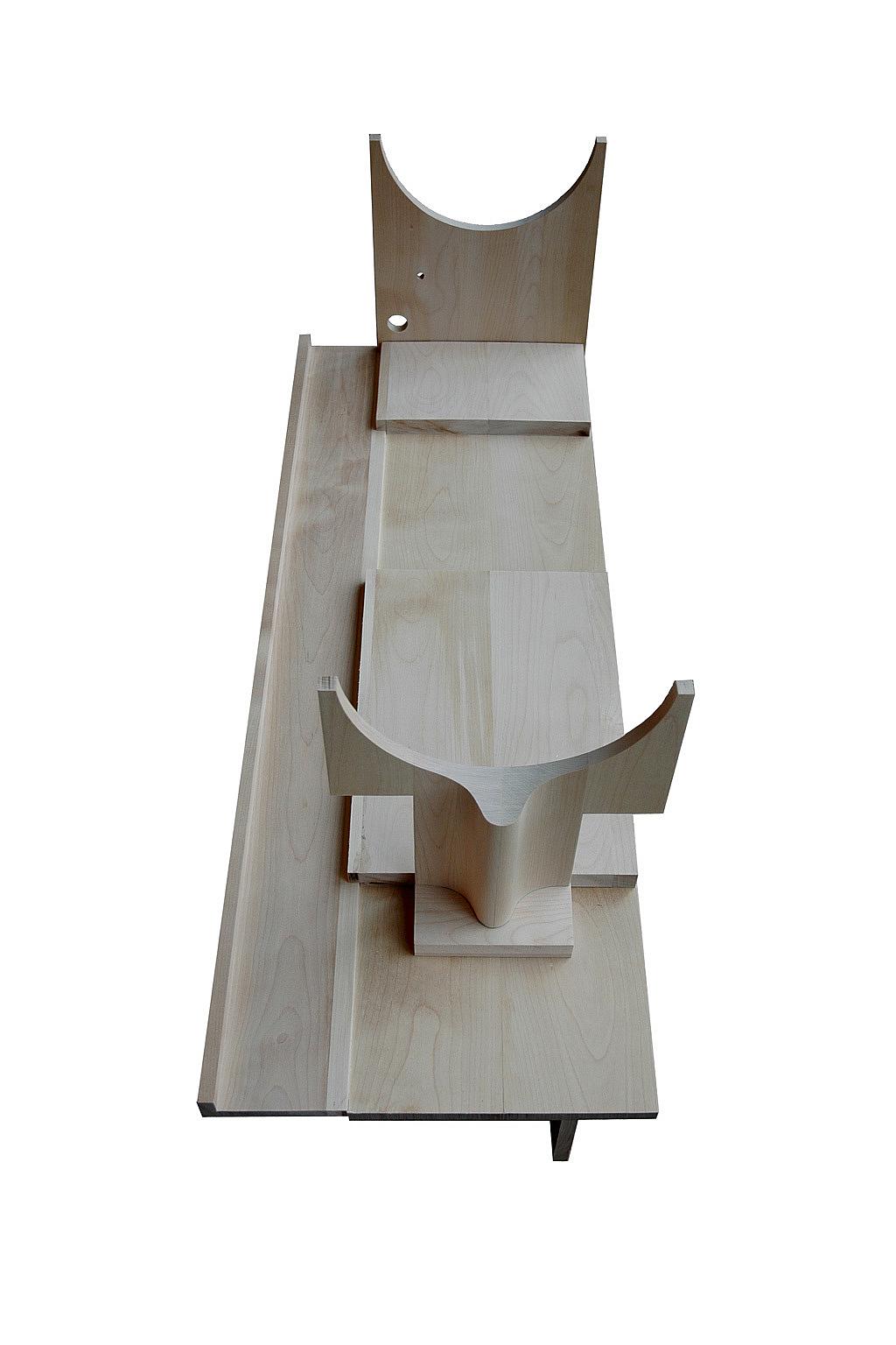 Modell av den plasstøpte betongkonstruksjonen.