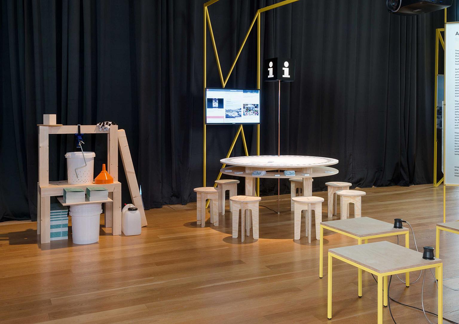 Fra In Residence: “The Orchard”, en installasjon av Eriksen Skajaa Arkitekter, en eplepresse til Torshov transittmottak i Oslo. Foto: OAT