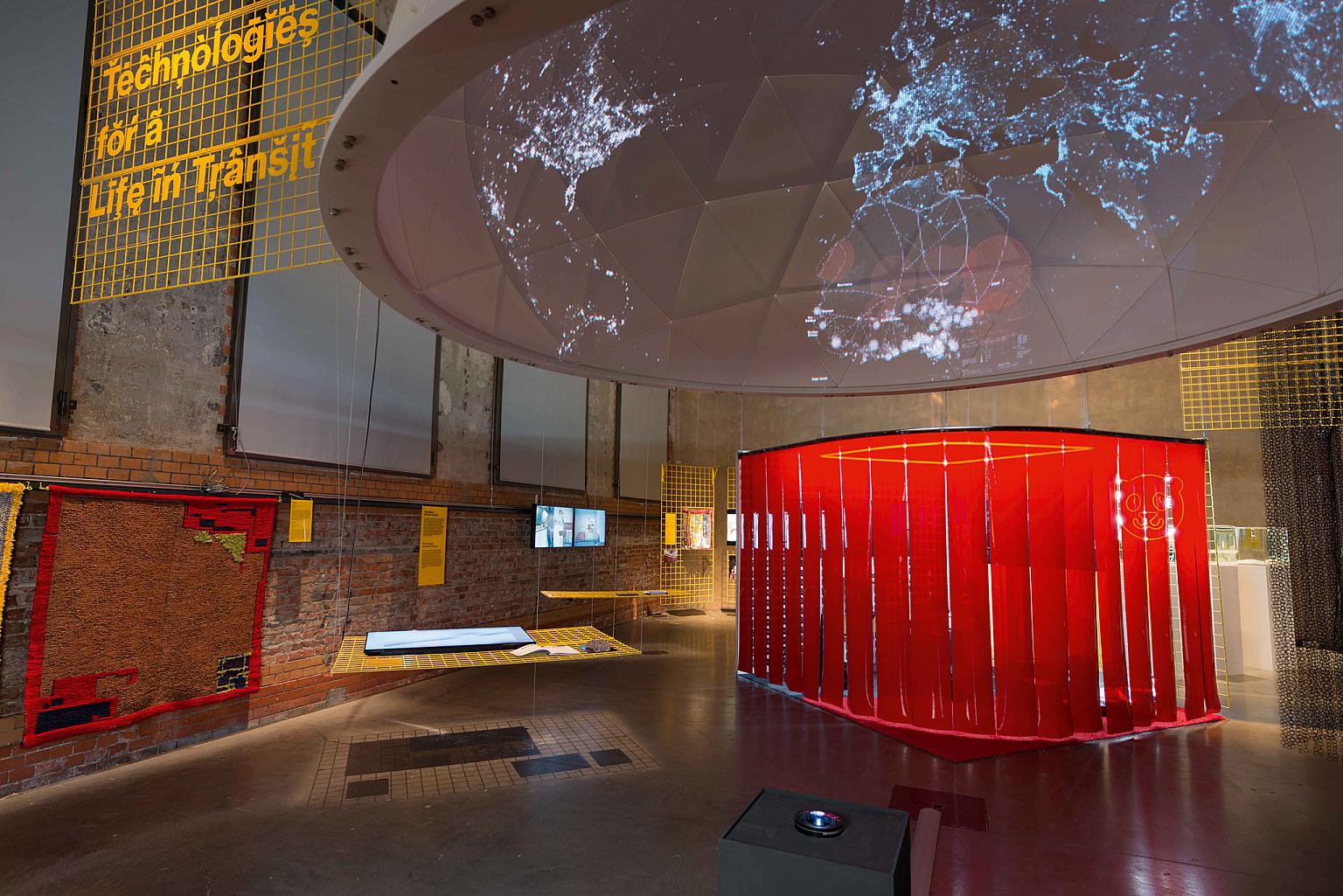 Fra On Residence i DogA. Det røde “teltet” inneholder hovedkvartere til OMA/Benglers “Panda”. Foto: OAT