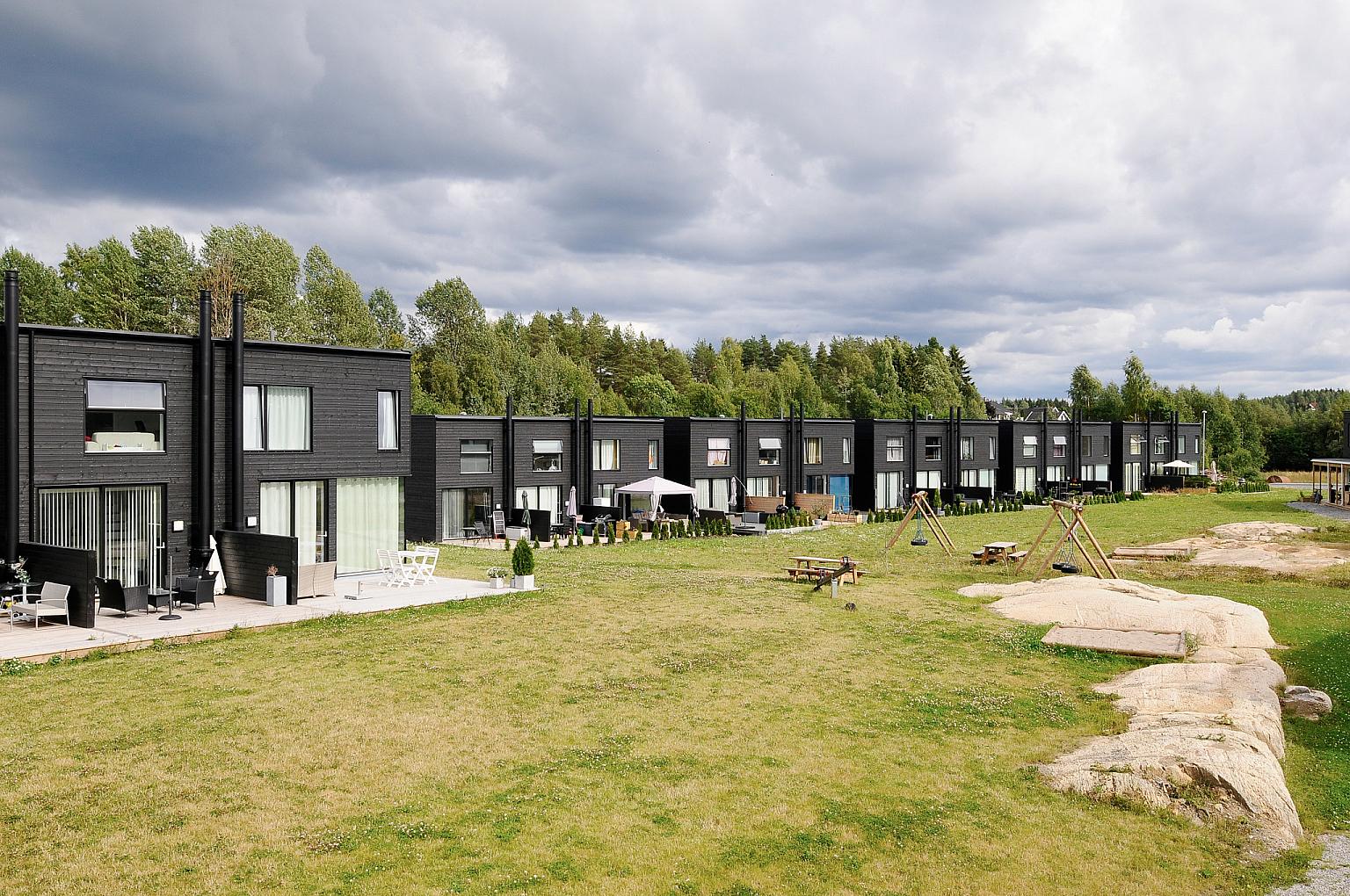 Fellesområde med lekeplass i byggetrinn 3-4. Foto: Are Carlsen