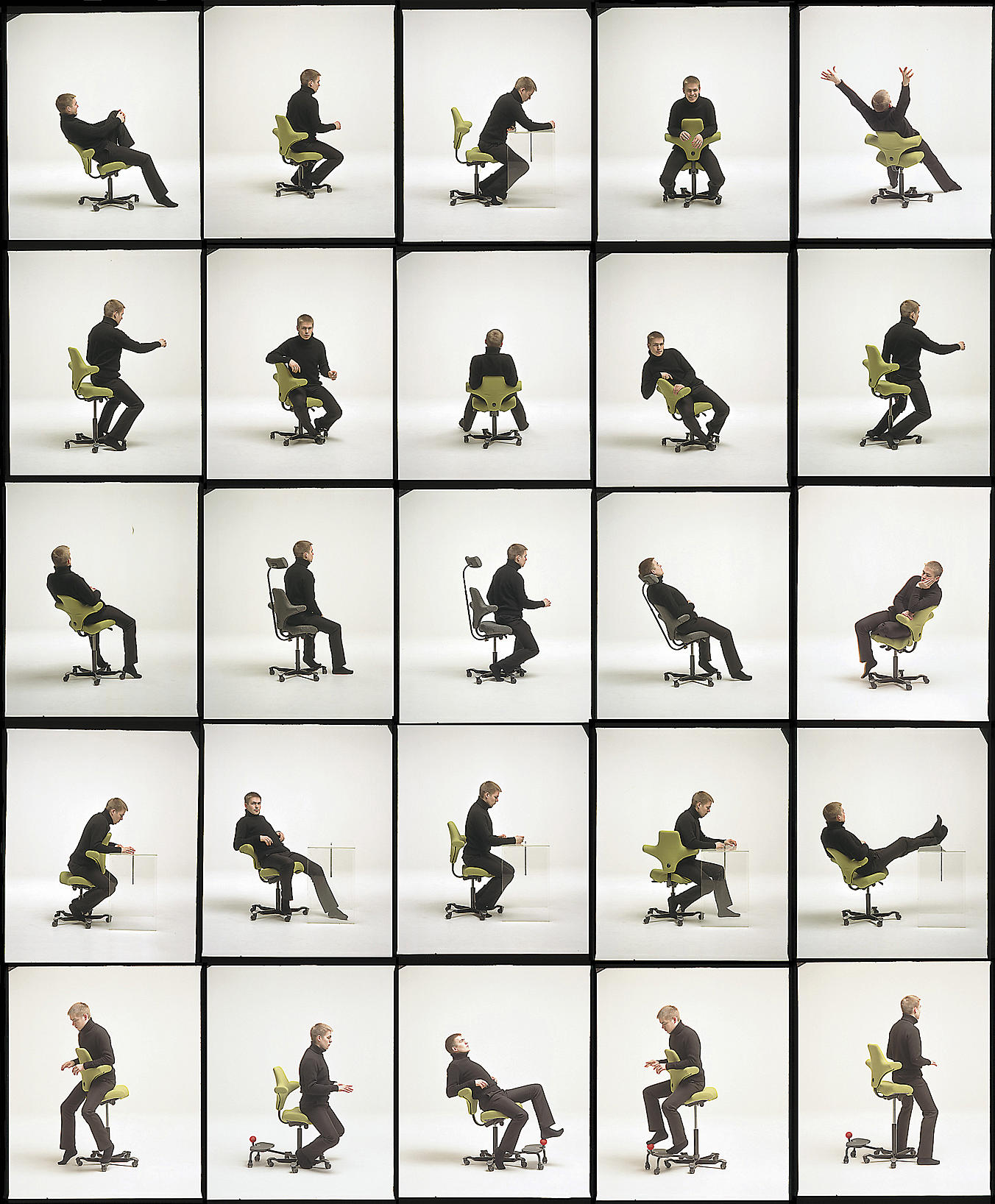 Den opprinnelige modellen fra 1984 er fullt polstret. Som i mange av Peter Opsviks møbler skal formen innby til bevegelse og gi rom for mange ulike sittestillinger. Foto: Tollefsen