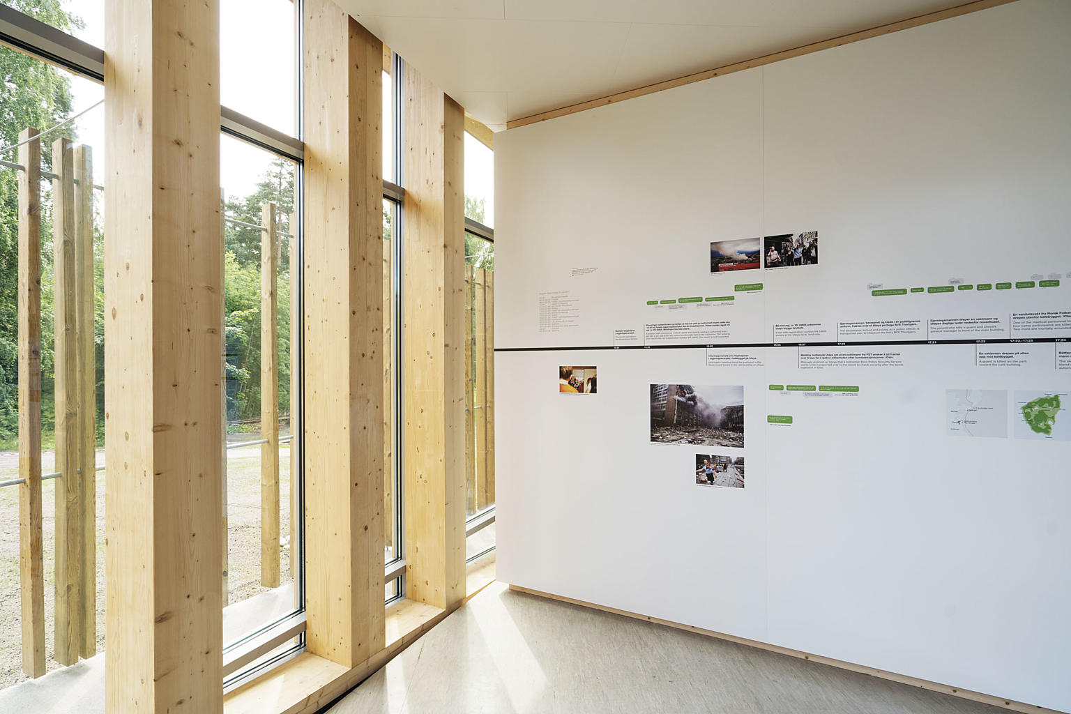 I Hegnhuset er det laget en tidslinje over hendelsene 22. juli.