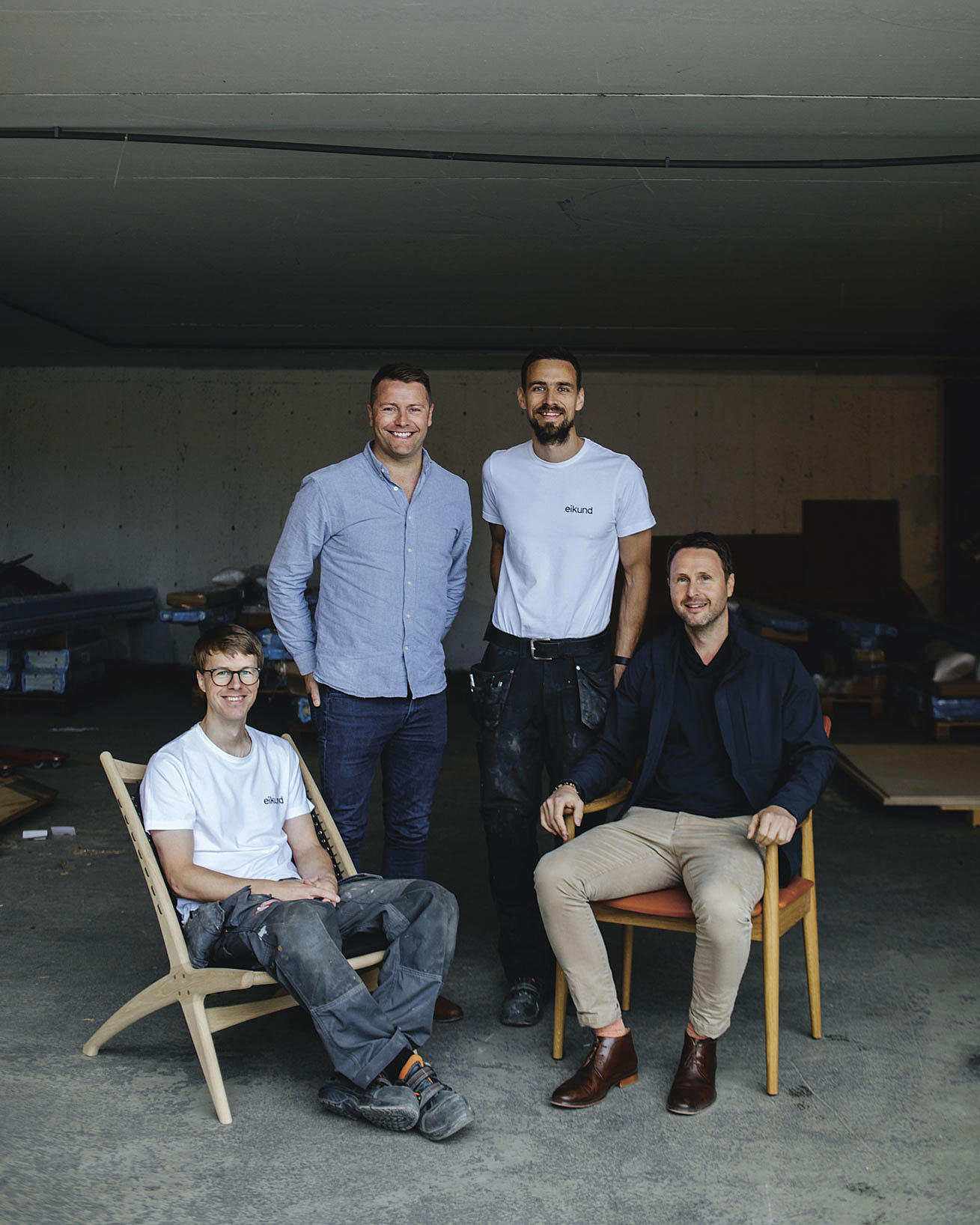 Folkene bak Eikund. Fra venstre: Kriss Elde, Jørgen Tengesdal, Frode Kommode Tingbø og Morten Hippe. Foto: Sigrid Bjorbekkmo.