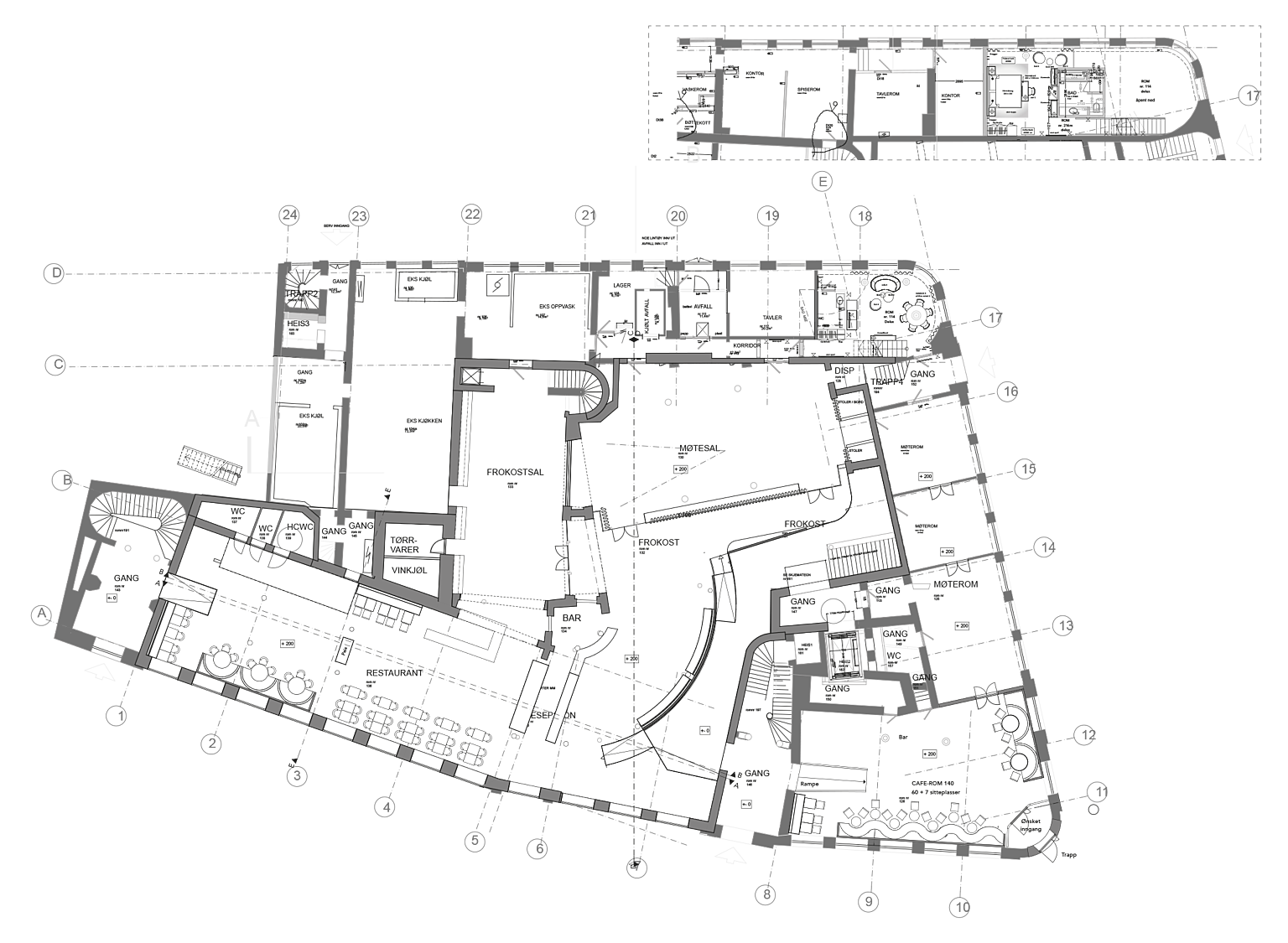 Møbleringsplan 1. etasje