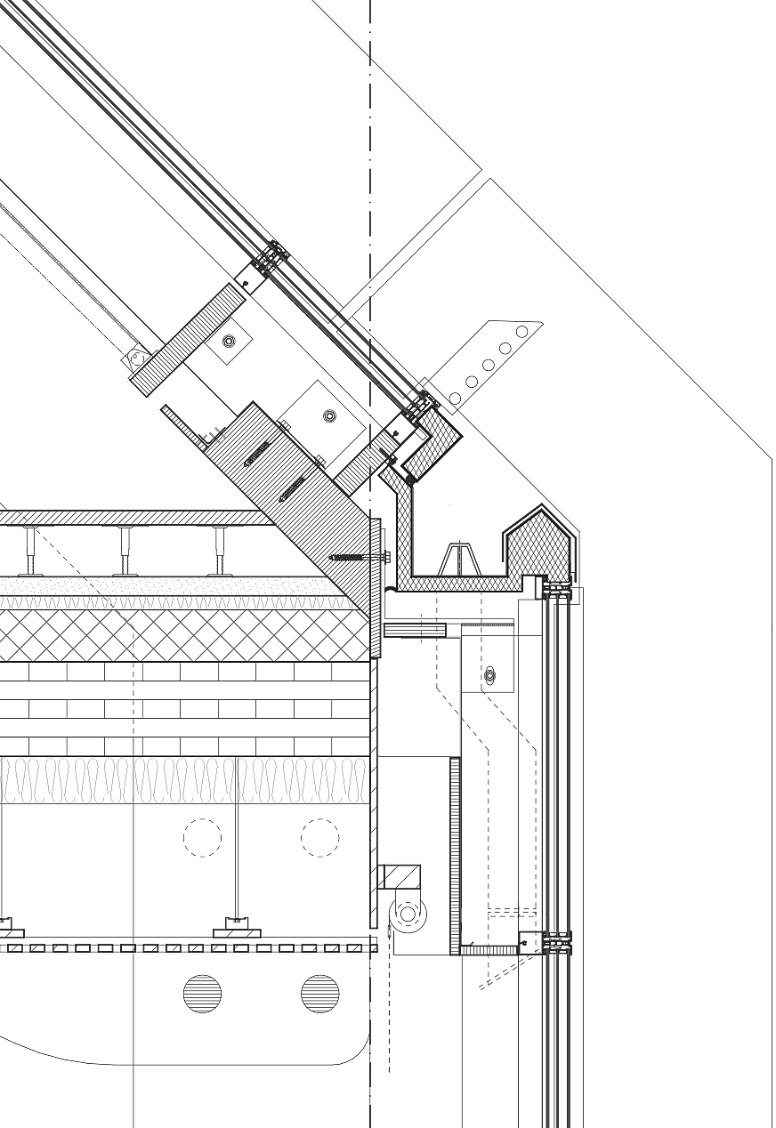 Detalj takrenne fasade øst.